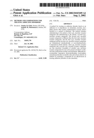 (12) Patent Application Publication (10) Pub. No.: US 2002/0103109 A1 Glick Et Al