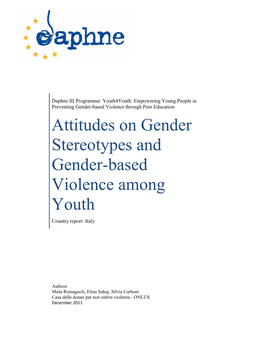 Attitudes on Gender Stereotypes and Gender-Based Violence Among Youth