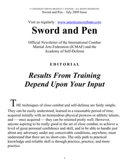July 2009 – Sword And