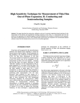 High Sensitivity Technique for Measurement of Thin Film Out-Of-Plane Expansion