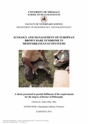 Ecology and Management of European Brown Hare Syndrome in Mediterranean Ecosystems