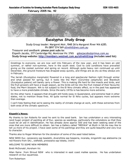 Eucalyptus Study Group ISSN 10351035----46034603 February 2005 No