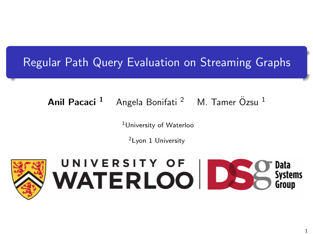 Regular Path Query Evaluation on Streaming Graphs