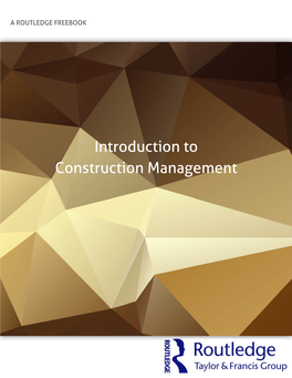 Introduction to Construction Management Introduction