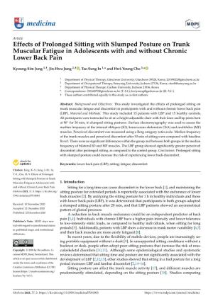 Effects of Prolonged Sitting with Slumped Posture on Trunk Muscular Fatigue in Adolescents with and Without Chronic Lower Back Pain