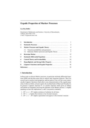 Ergodic Properties of Markov Processes