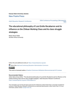 The Educational Philosophy of Luis Emilio Recabarren and Its Influence on the Chilean Orkingw Class and Its Class Struggle Strategies