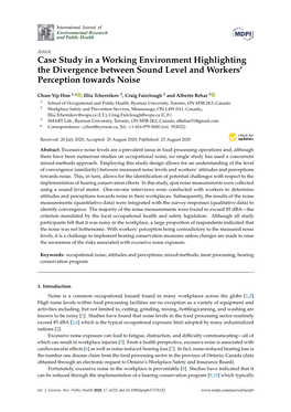 Case Study in a Working Environment Highlighting the Divergence Between Sound Level and Workers' Perception Towards Noise