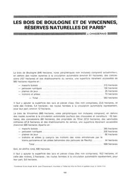 Les Bois De Boulogne Et De Vincennes, Réserves Naturelles De Paris*