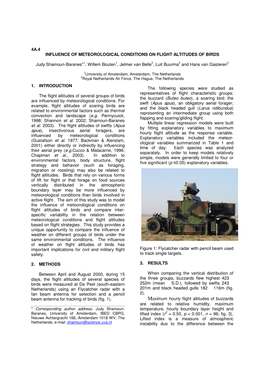 4A.4 Influence of Meteorological Conditions on Flight Altitudes of Birds