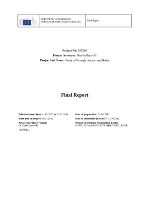 Final Report RESEARCH and INNOVATION DG