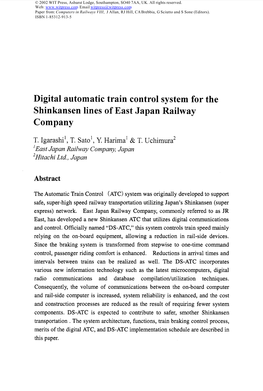 Digital Automatic Train Control System for the Shinkansen Lines of East Japan Railway Company