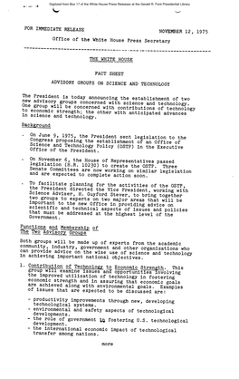 Gerald R. Ford Administration White House Press Releases