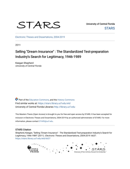 The Standardized Test-Preparation Industry's Search for Legitimacy, 1946-1989