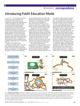 Introducing Foldit Education Mode