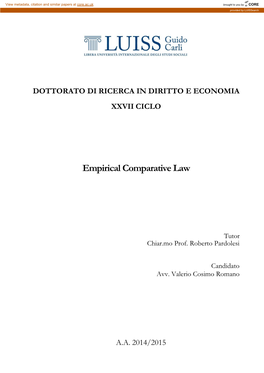 Empirical Comparative Law