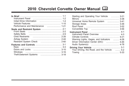 2010 Chevrolet Corvette Owner Manual M