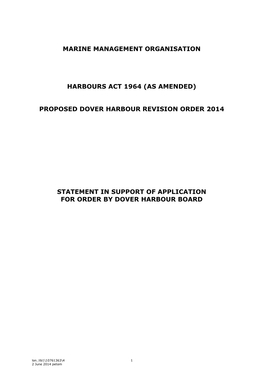 Marine Management Organisation Harbours Act