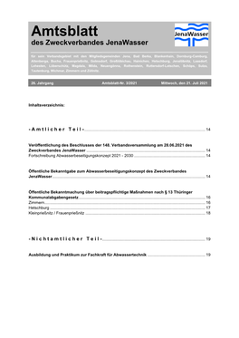 Amtsblatt Des Zweckverbandes Jenawasser 2 Amtsblatt