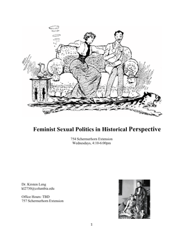 Feminist Sexual Politics in Historical Perspective Syllabus Fall 2013