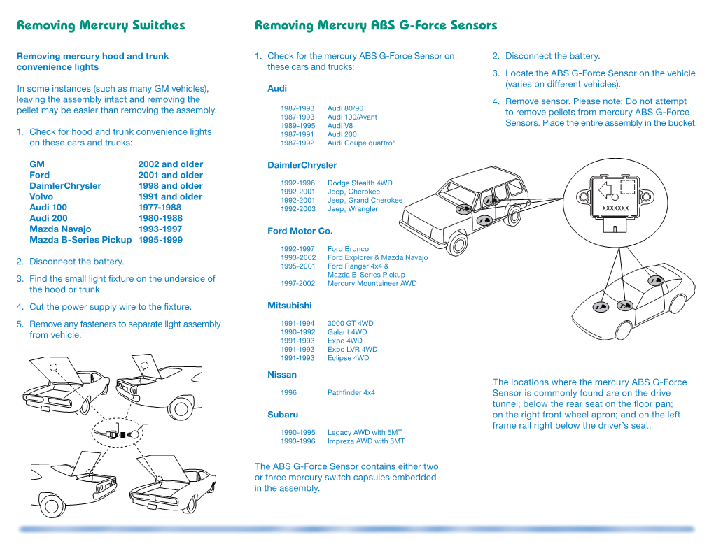 A Quick Guide for Removing and Recycling Mercury Auto Switches