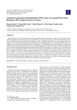 Chemical Composition and Health Riskof PM 2.5 from Near-Ground