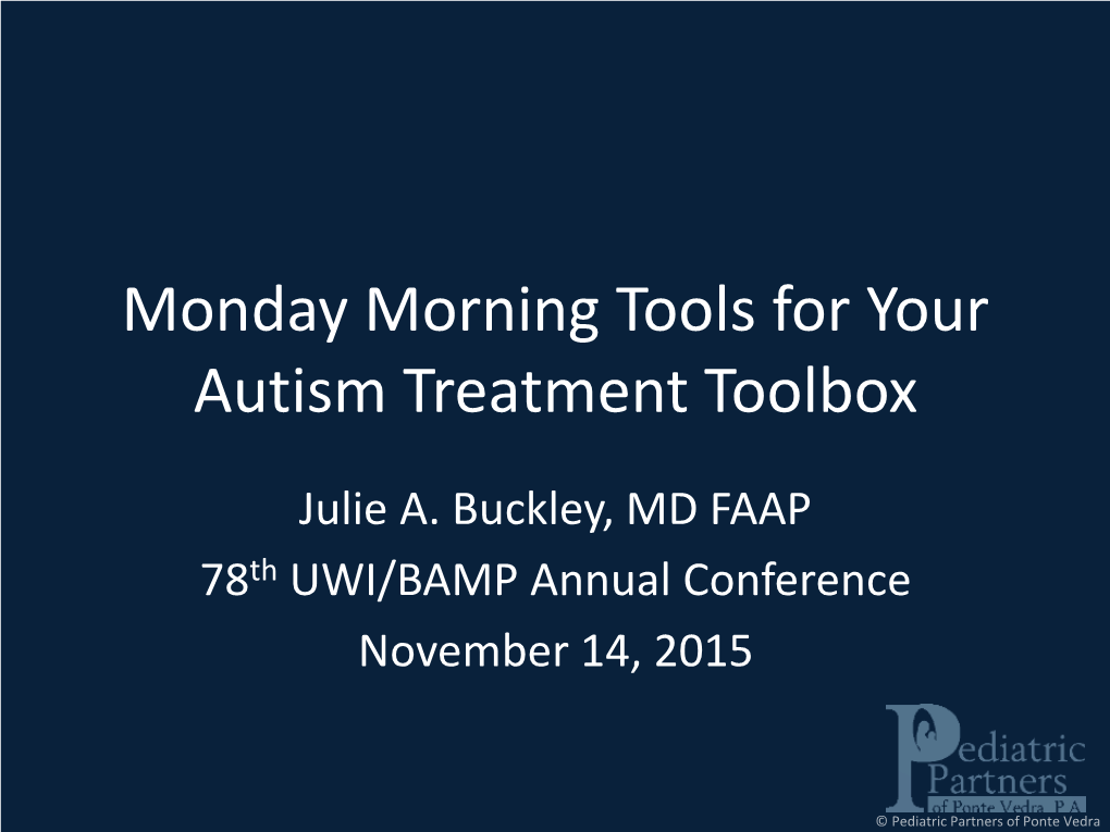 Monday Morning Tools for Your Autism Treatment Toolbox