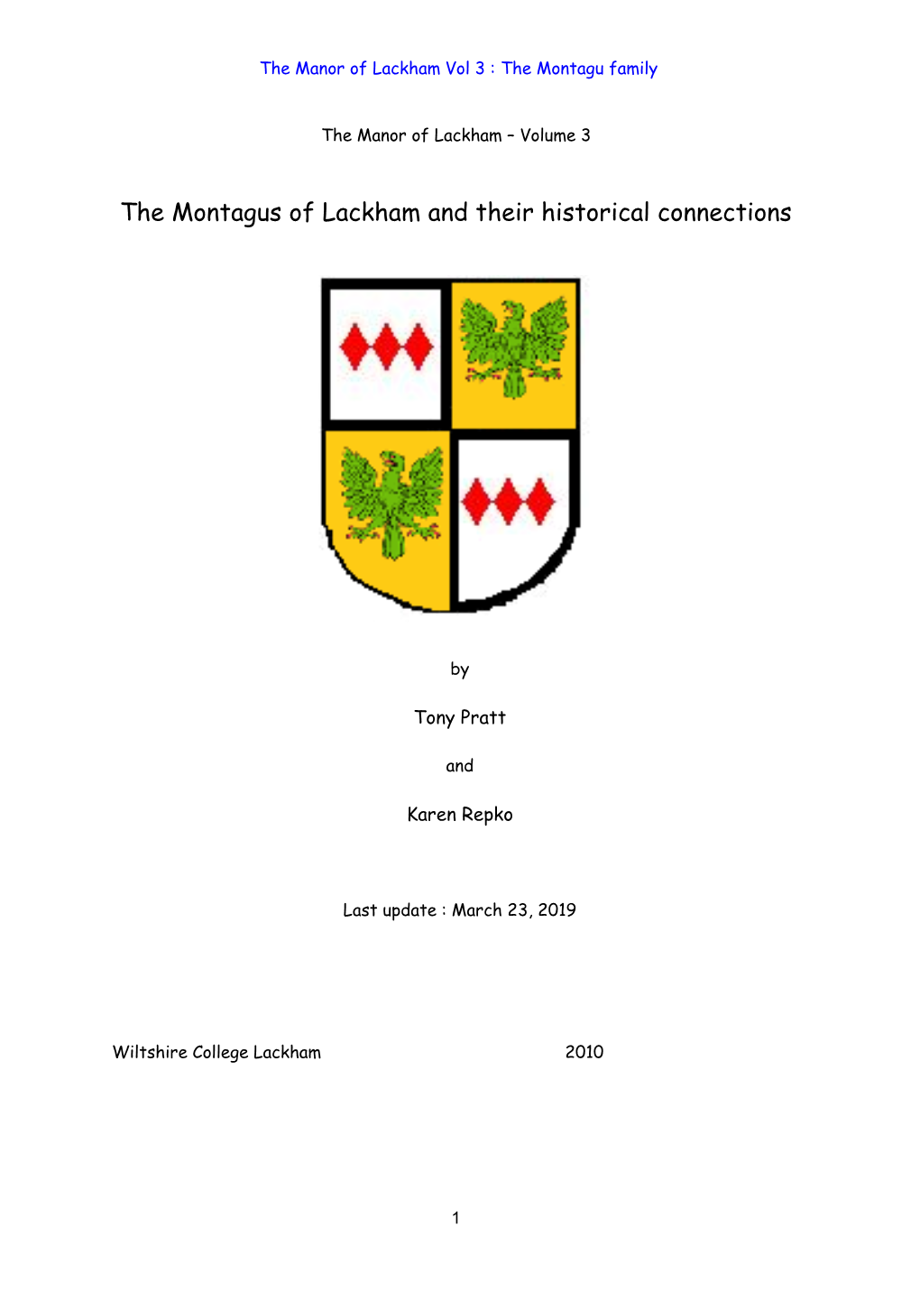 The Montagus and the Great West Doors of Bath Abbey” Online