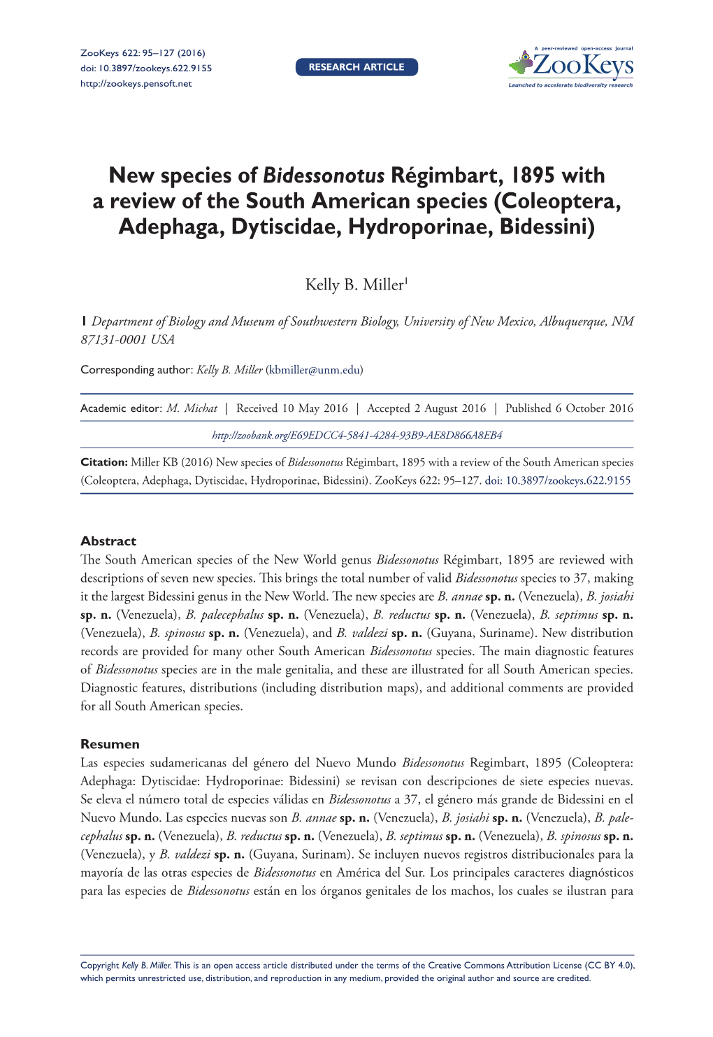 ﻿New Species of Bidessonotus Régimbart, 1895 with a Review Of