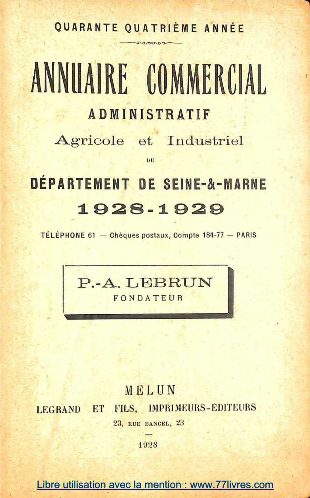 Libre Utilisation Avec La Mention : CANTON DE LA FERTÉ-GAUCHER 603