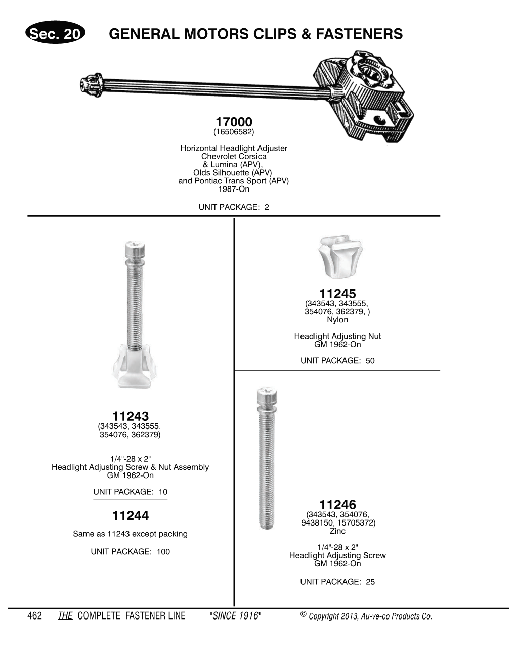 Sec. 20 GEN ERAL MO TORS CLIPS & FAS TEN