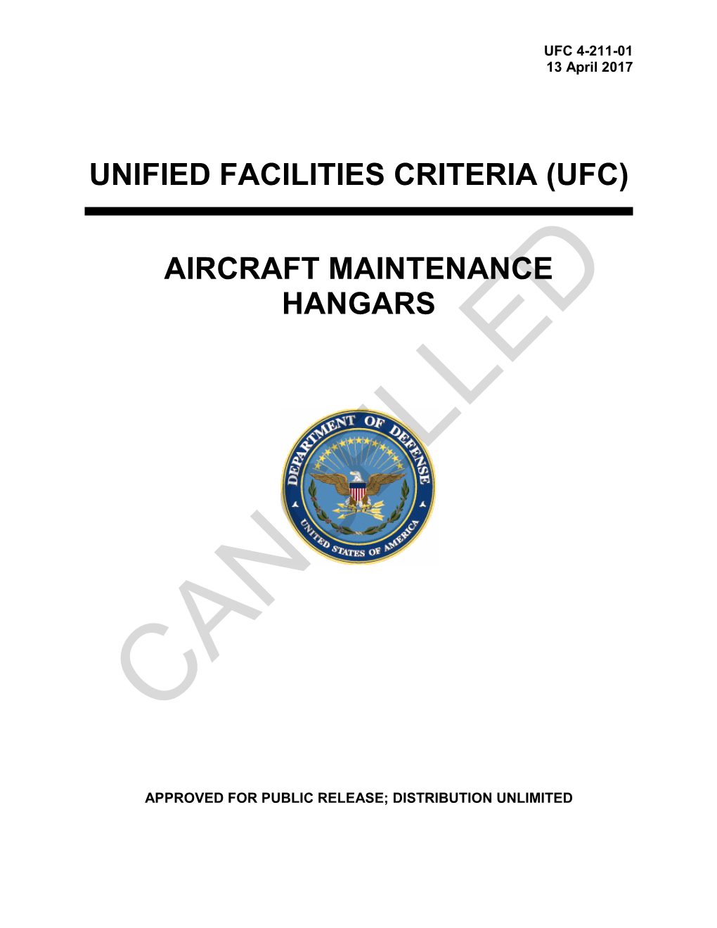 UFC 4-211-01 Aircraft Maintenance Hangars