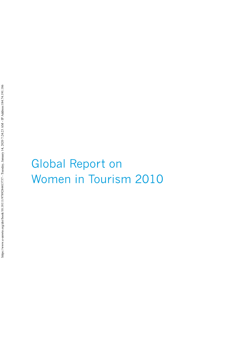 Global Report on Women in Tourism 2010