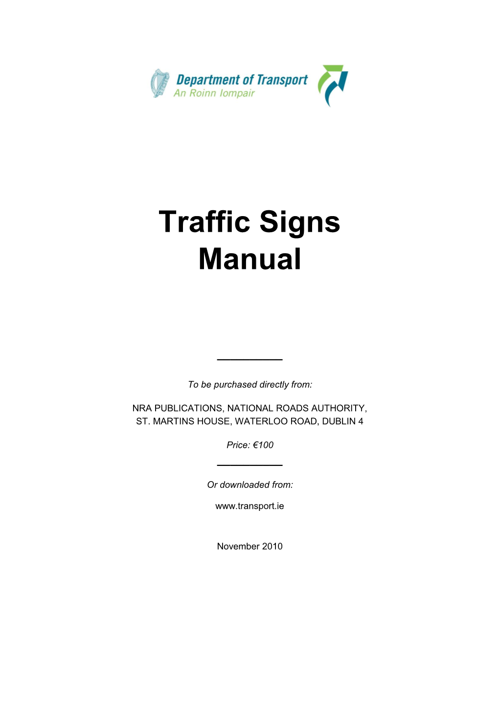 Traffic Signs Manual