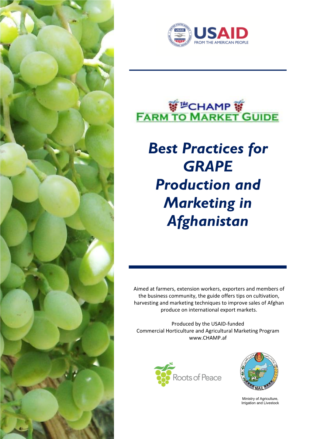 Best Practices for GRAPE Production and Marketing in Afghanistan