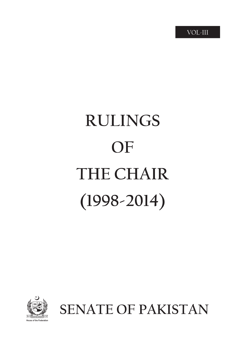 Rulings of the Chair (1998-2014)