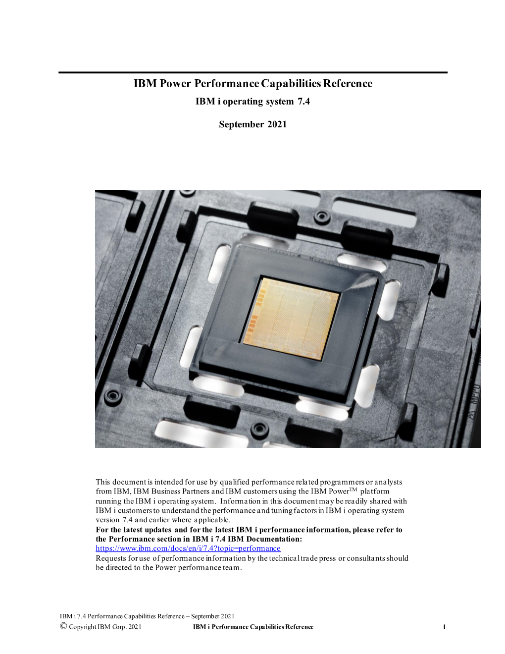 IBM Power Systems Performance Capabilities Reference (Forty- Sixth Edition February 2017)