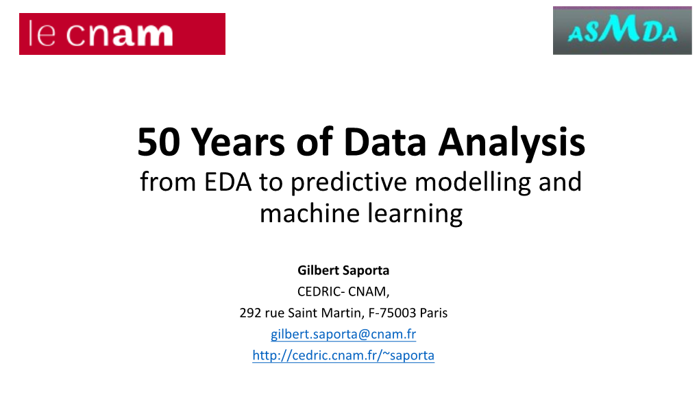 50 Years of Data Analysis from EDA to Predictive Modelling and Machine Learning