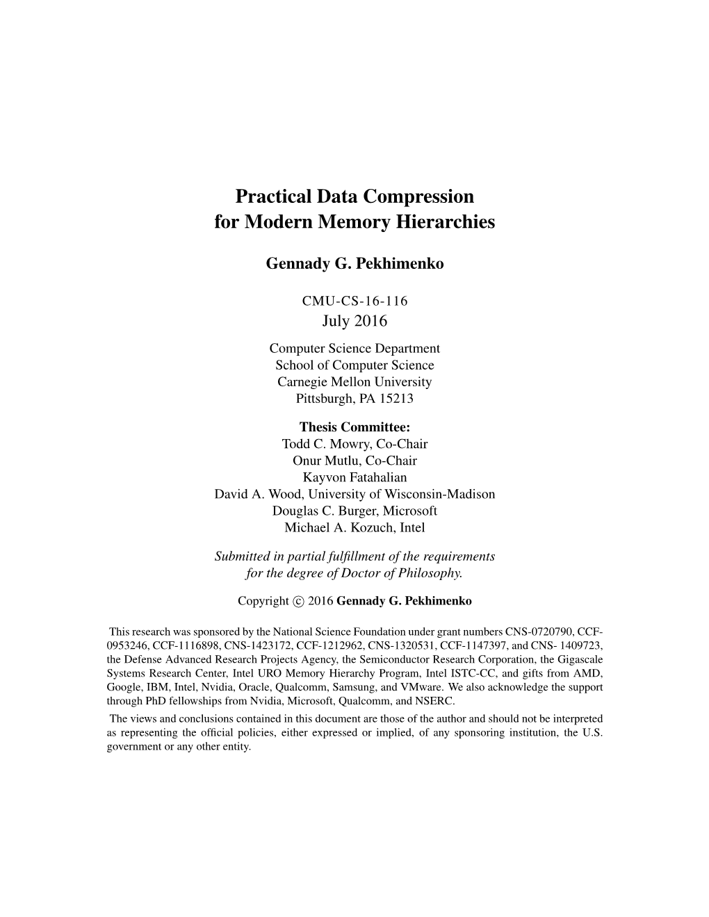 Practical Data Compression for Modern Memory Hierarchies