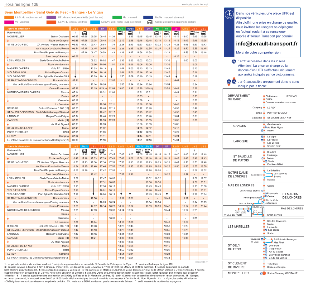 Horaires Ligne 108 Ne Circule Pas Le 1Er Mai