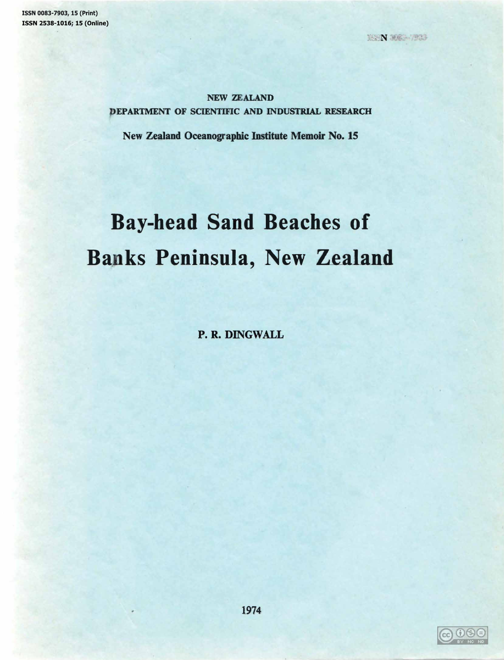 Ew Zealand Oceanog Aphi.C .Institute Memoir No. 15