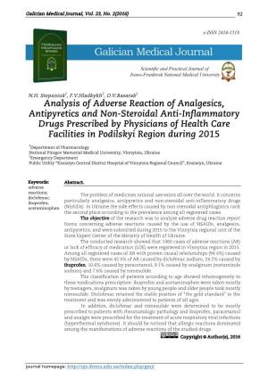 Analysis of Adverse Reaction of Analgesics, Antipyretics and Non