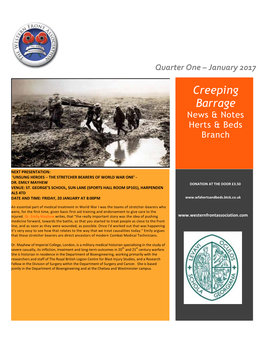 Creeping Barrage News & Notes Herts & Beds Branch