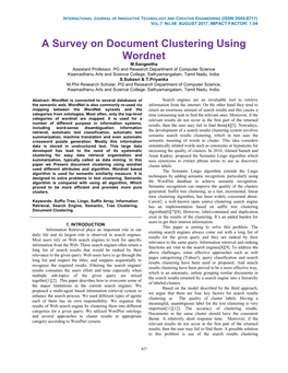 A Survey on Document Clustering Using Wordnet
