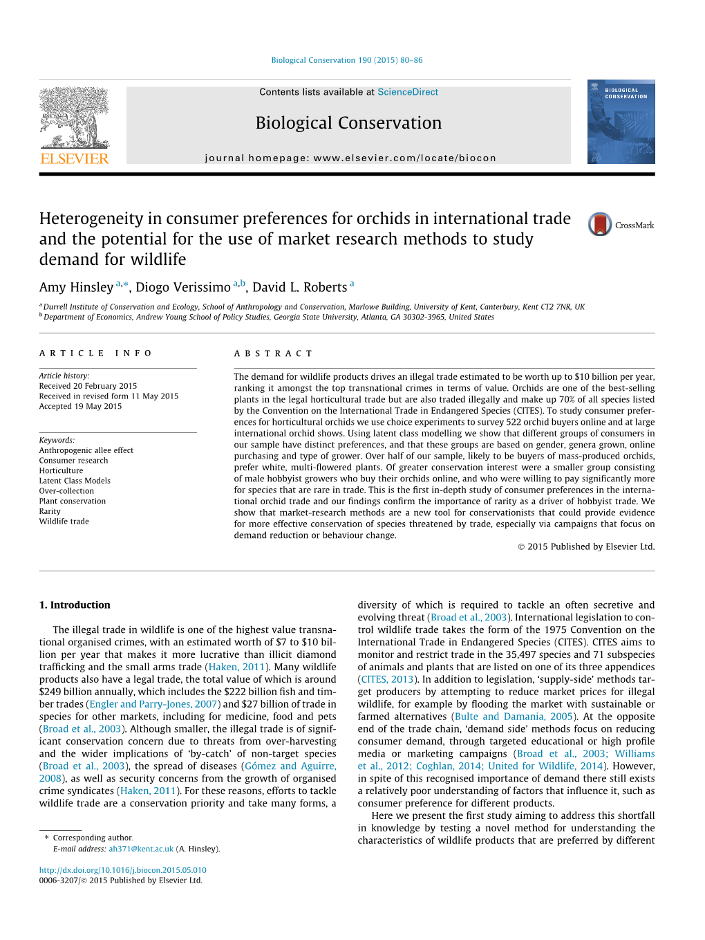 Heterogeneity in Consumer Preferences for Orchids In