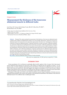 Measurement the Thickness of the Transverse Abdominal Muscle in Different Tasks