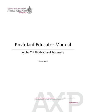 Postulant Educator Manual