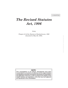 The Revised Statutes Act, 1906