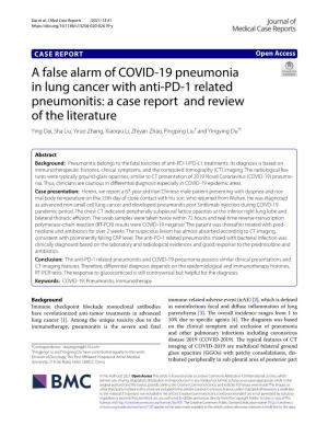 A False Alarm of COVID-19 Pneumonia in Lung Cancer