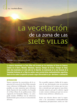 (40) Naturaleza La Comarca Denominada Las Siete Villas Está